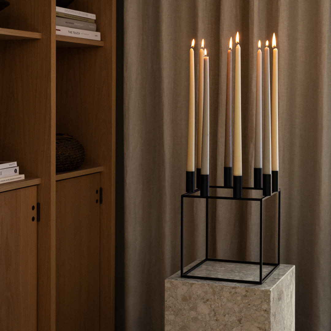 Kubus 8 Candle Holder - Modern Geometric Glass Candle Stand for Home Decor, Wedding Centerpieces & Romantic Dinner Ambiance