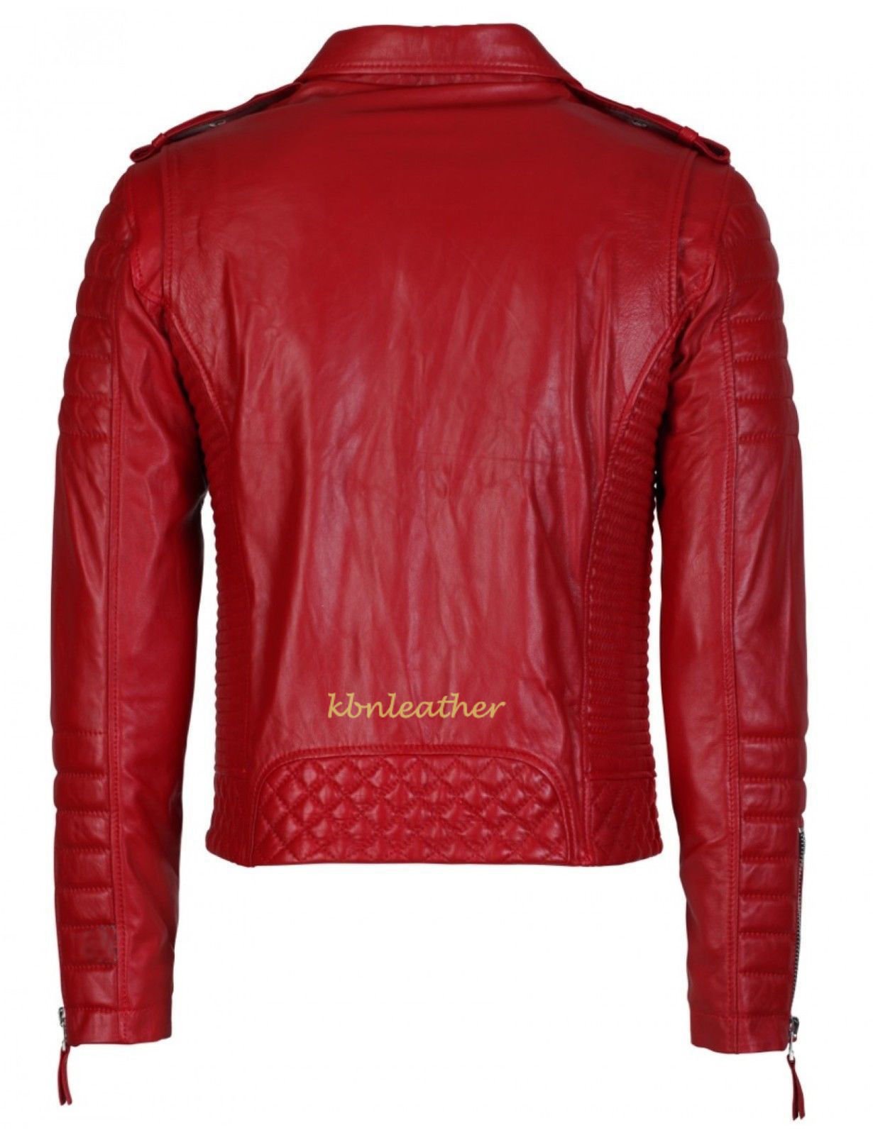 Genuine Soft Lambskin Bomber Biker Jacket for Men - Red Leather Style Jacket | Perfect for Motorcycle Riding, Casual Outfits & Winter Fashion
