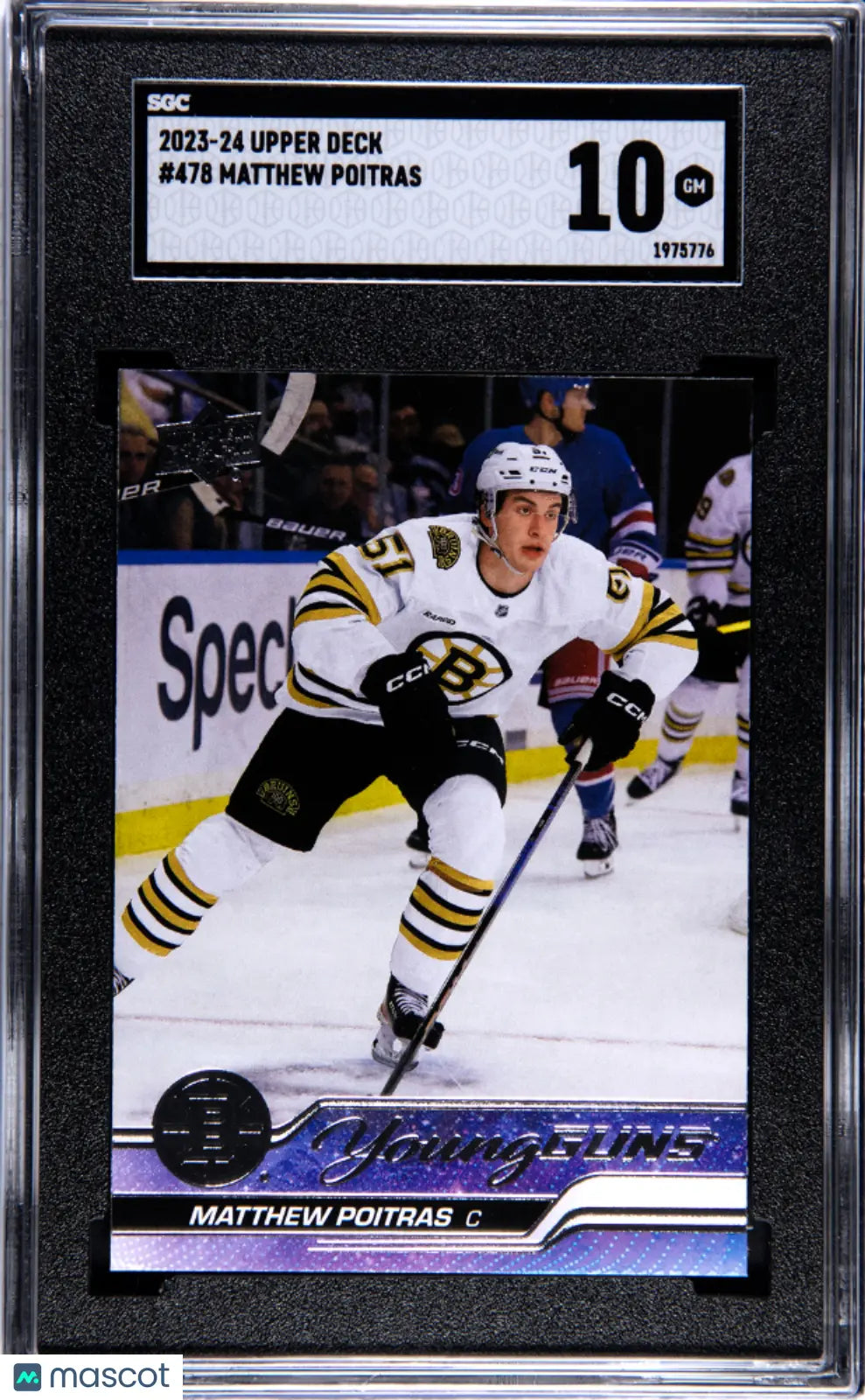 2023-24 Upper Deck Series 2 Hockey Matthew Poitras Young Guns Rookie Card SGC 10 Gem Mint - Collectible Sports Memorabilia for Hockey Fans & Card Collectors