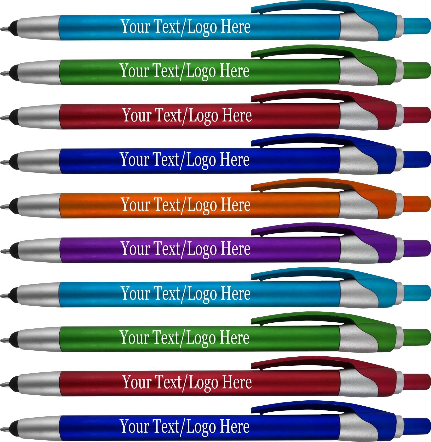 Custom Logo Pens in Blue Ink - 450 Pack of 2-in-1 Stylus Ballpoint Pens for Touchscreen Devices - Perfect for Business Marketing, Corporate Gifts, Trade Shows & Events - Bulk Promotional Pens with Your Branding
