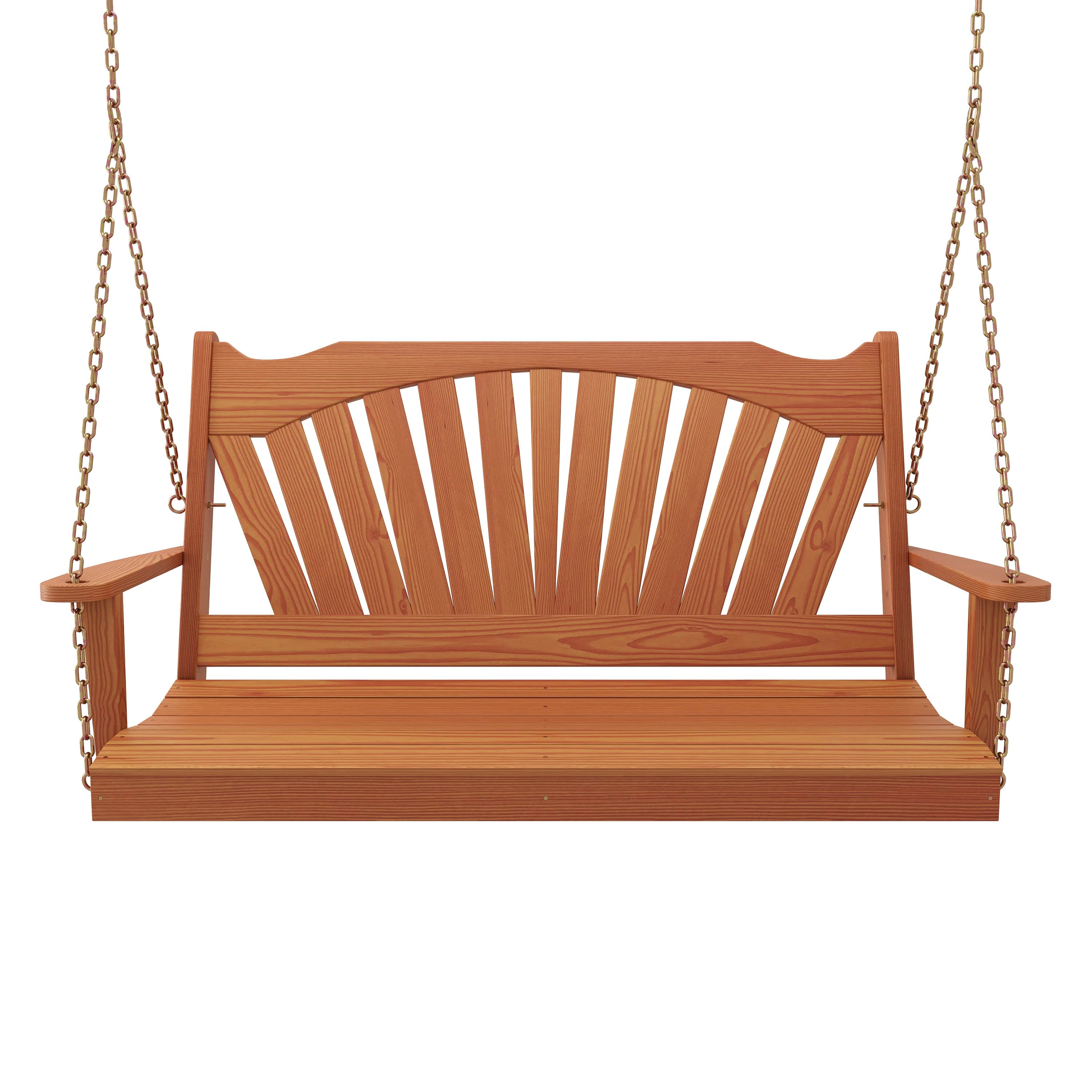 Keystone Amish Co. 6-Foot Sunburst Porch Swing in Cedar Stain – Perfect for Outdoor Relaxation on Patio, Deck, or Garden