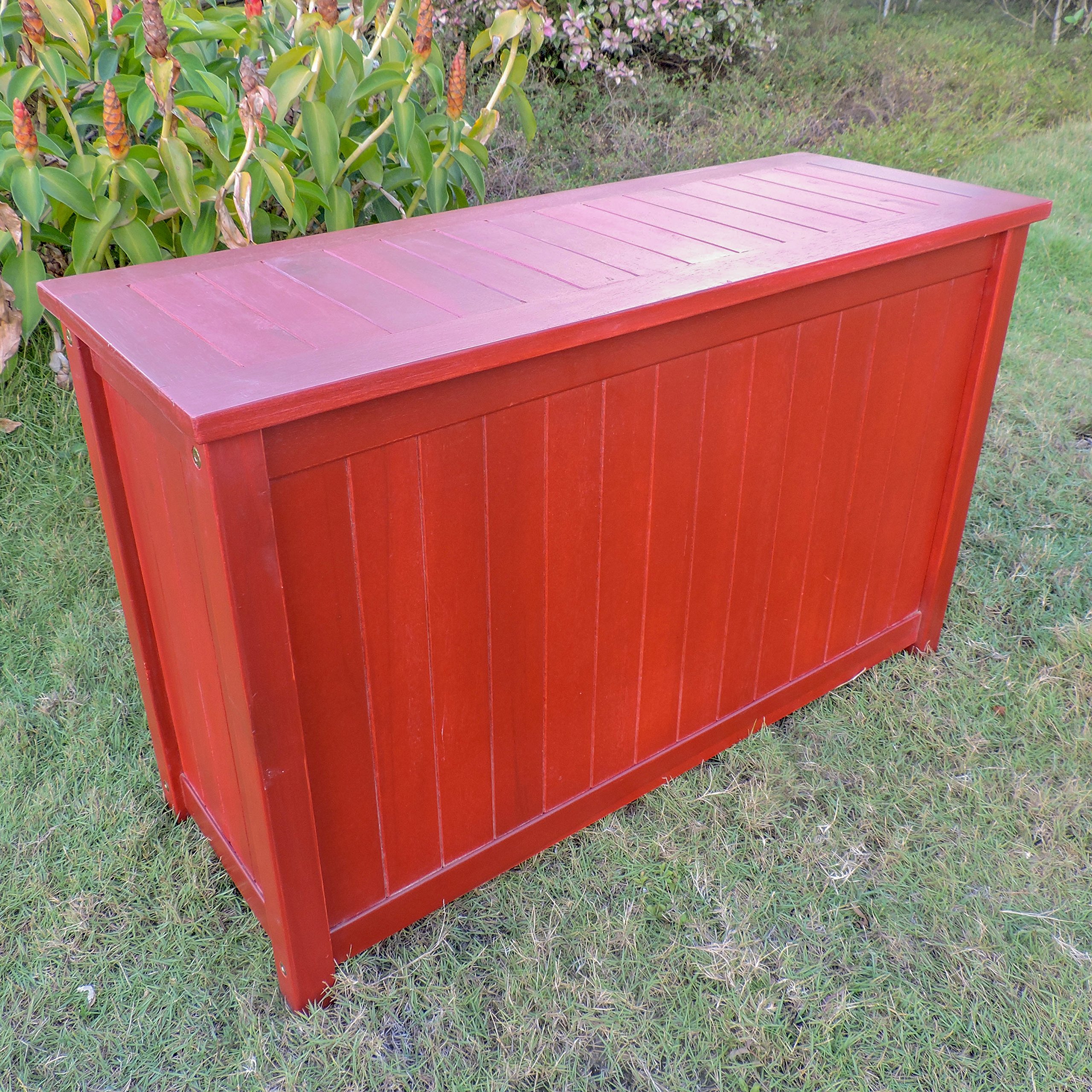 Royal Fiji Acacia Wood Rectangular Storage Trunk - Vintage Style Decorative Chest for Blankets, Toys & Home Organization - Perfect for Living Room, Bedroom or Nursery Storage