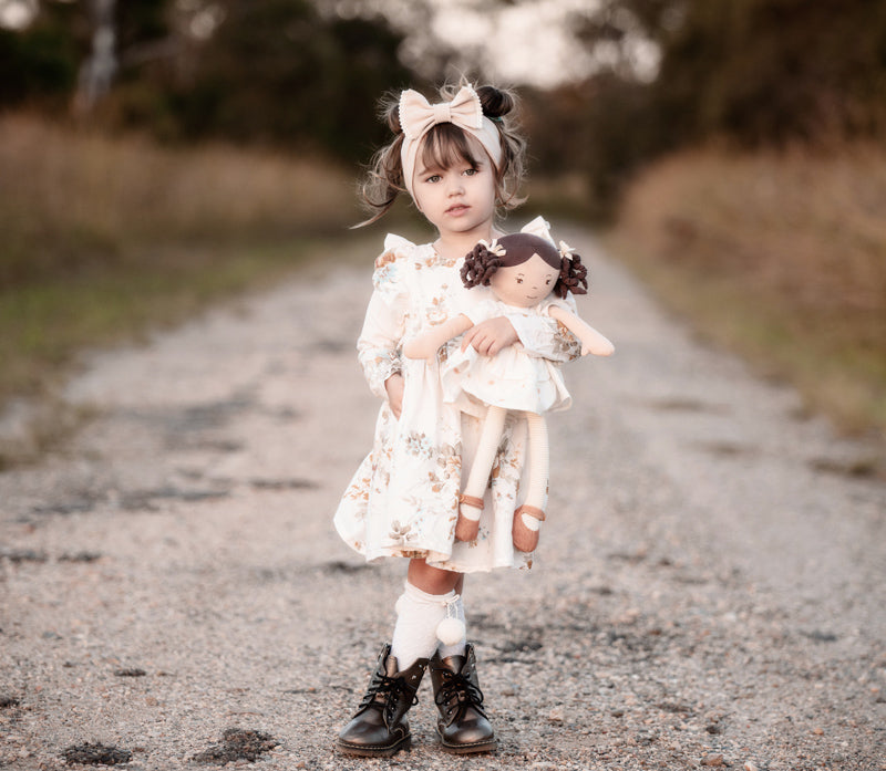 Premium Cecilia Linen Doll with Realistic Brown Hair - Perfect for Home Decor, Gift Giving & Collectible Display