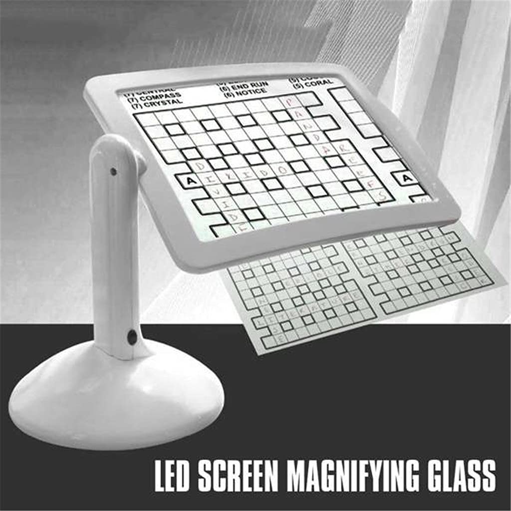 QHYXT Brighter LED Screen Magnifier - Hands-Free Reading Viewer with 3X Magnification, Portable Magnifying Glass for Books, Newspapers & Small Print - Perfect Gift for Seniors & Parents (Ideal for Reading, Crafts & Hobbies)