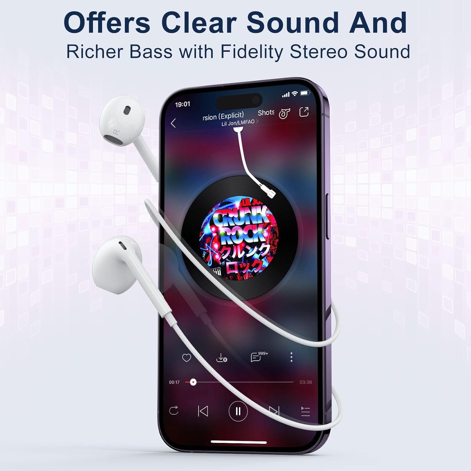 2 Pack Wired Earbuds for iPhone with Built-in Mic & Volume Control | Noise Cancelling Headphones Compatible with iPhone 14/13/12/11/XR/XS/X/8/7 | Perfect for Gym, Commuting & Gaming (iOS Supported)