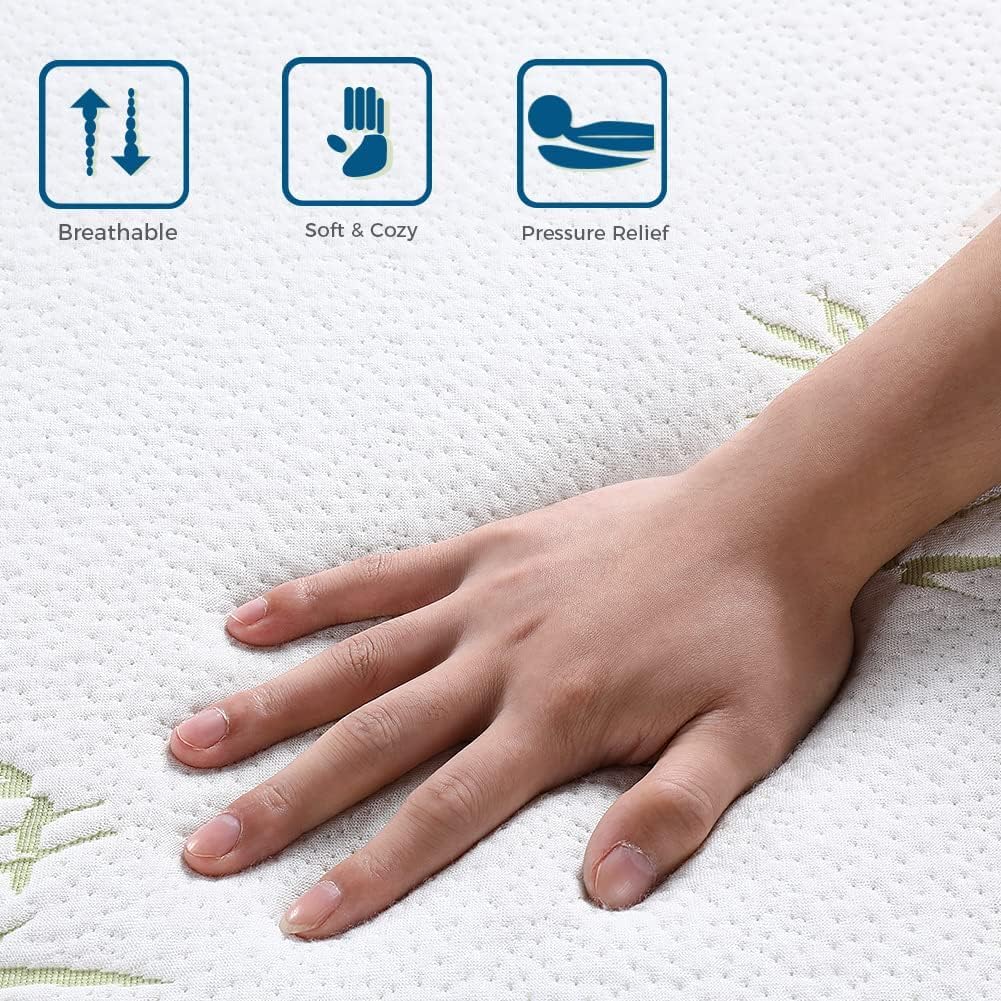 Inofia 6 Inch Queen Size Folding Mattress - Tri-Fold Memory Foam Mattress with Ultra Soft Removable Cover, Portable Foldable Bed (78