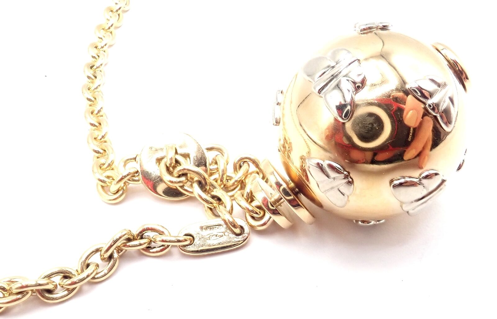 Authentic Bvlgari 18k Yellow Gold Butterfly Globe Pendant Necklace with Chain - Elegant Jewelry Gift for Women, Perfect for Parties & Special Occasions