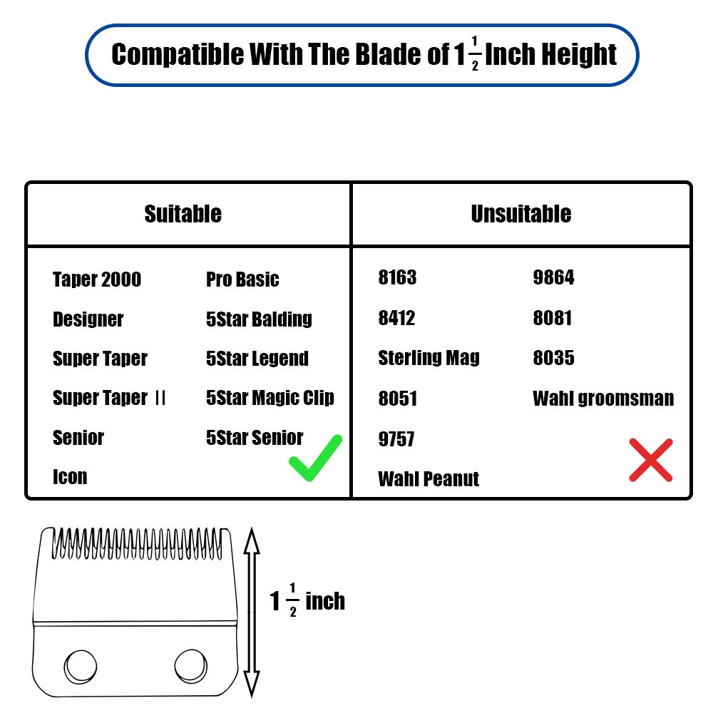 CR8GR8 Professional Hair Clipper Combs & Guards Set (1.25