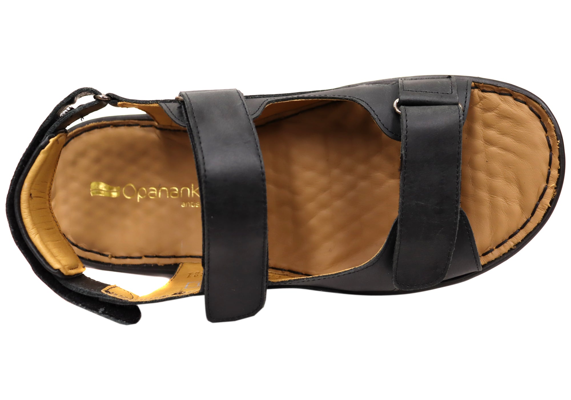 Opananken Miles Men's Comfortable Leather Adjustable Sandals - Breathable Summer Outdoor Walking & Beach Shoes for Casual Wear