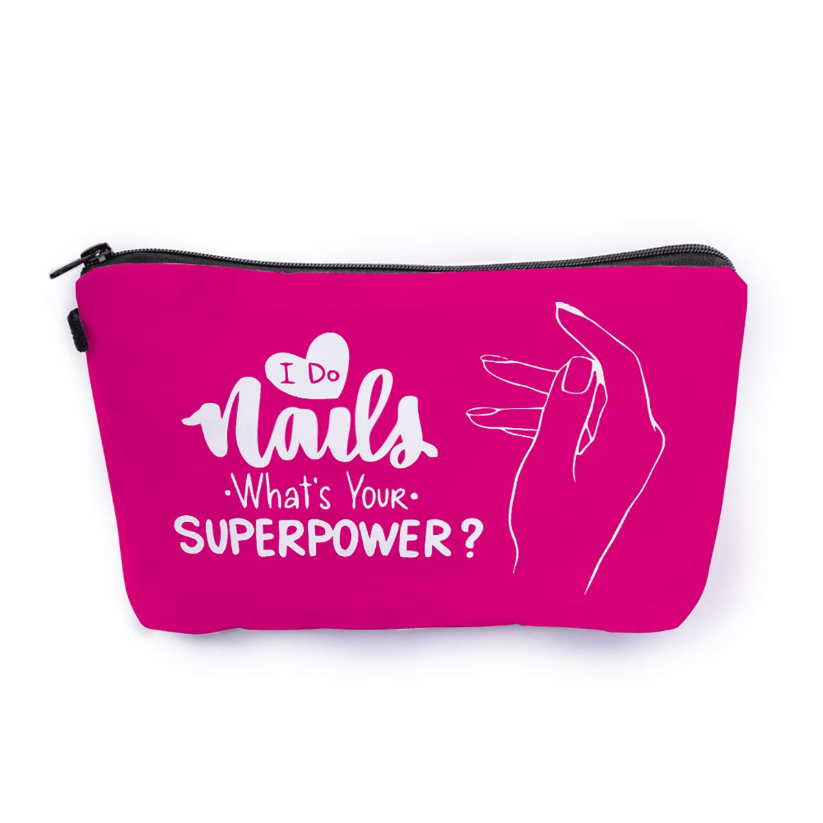 Crazyify The Nail Obsessed Women's Cosmetic Bag - Canvas Makeup Pouch with Zipper for Travel & Storage | Waterproof Toiletry Organizer | Perfect for Nail Art Supplies, Makeup Brushes & Beauty Essentials | Great Gift for Women