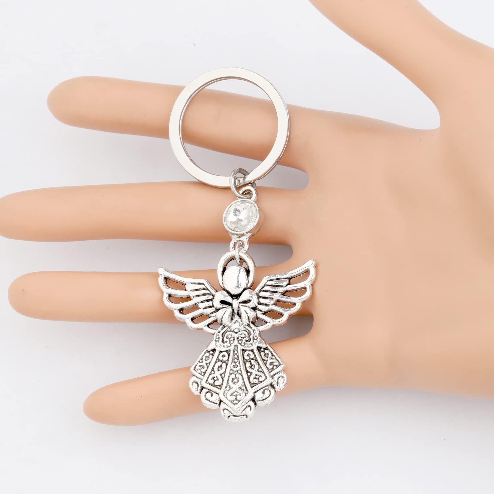 FUSTMW Angel Keychain - Guardian Angel Gift for Faith & Prayer, Blessing Charm Keychain for Women & Men - Perfect for Baptism, Confirmation, Christmas & Spiritual Encouragement