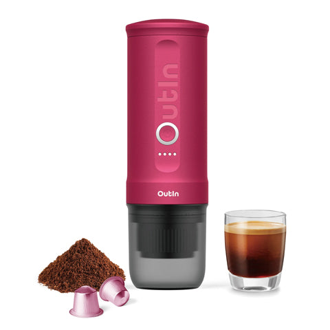 Outin Nano Portable Espresso Maker - Compact Travel Coffee Machine for Camping, Office & Home Use - Fast Brewing Handheld Espresso Maker with USB Charging