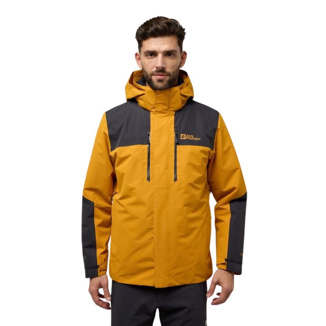 Jack Wolfskin Jasper 3-in-1 Men's Waterproof Windproof Jacket - Lightweight Hiking & Outdoor Adventure Parka for Camping, Travel & Winter Sports