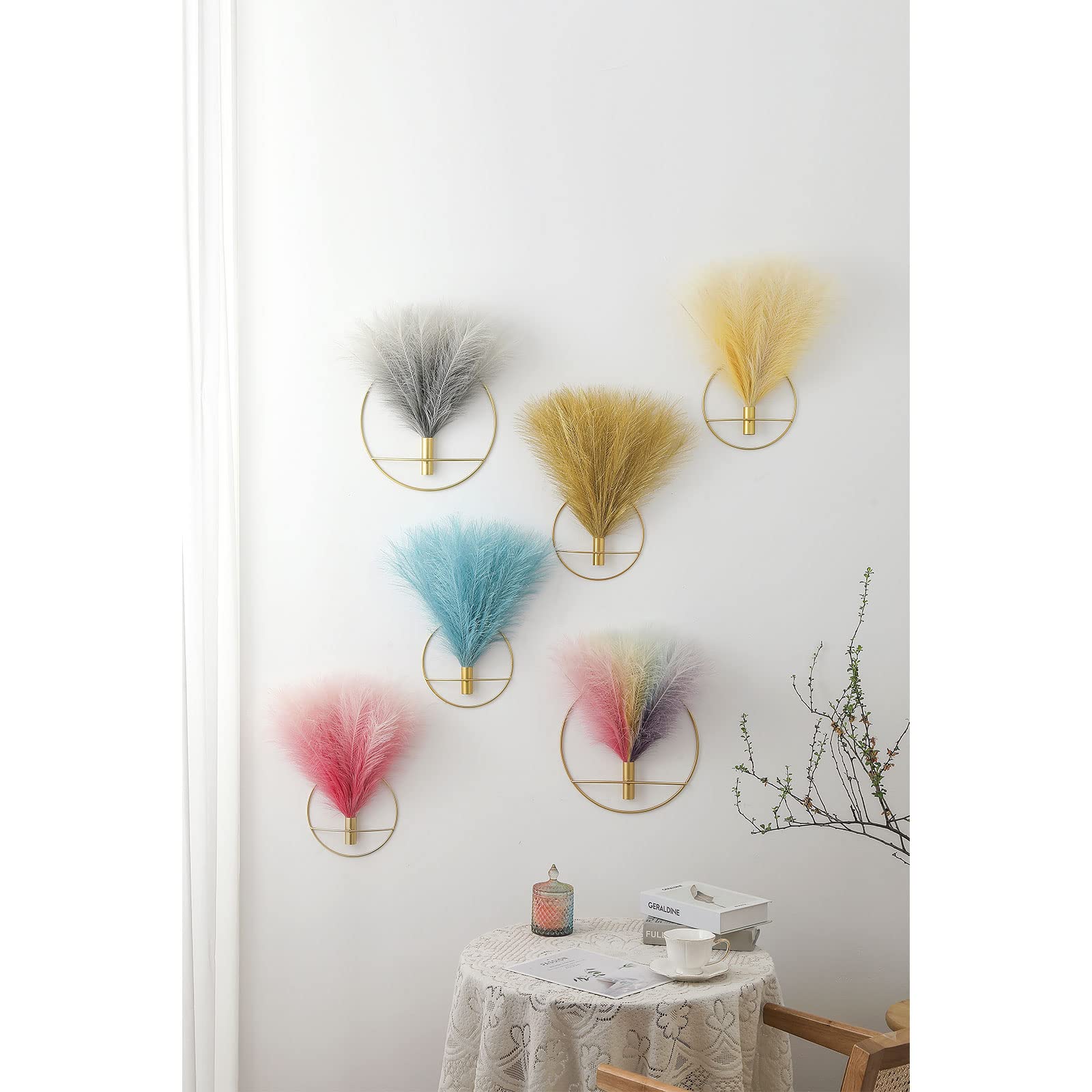 Boho Wall Decor 2 Pack Gold - Metal Wall Art for Living Room & Bedroom
