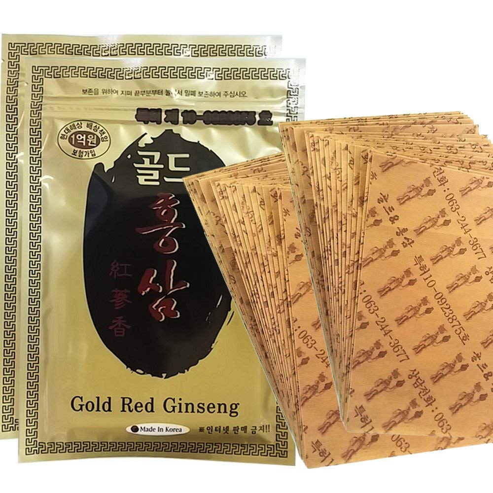 Premium Korean Red Ginseng Energy Patches - 40 Count | Natural Herbal Supplement for Fatigue Relief & Vitality Boost | Perfect for Workouts, Travel & Busy Lifestyles