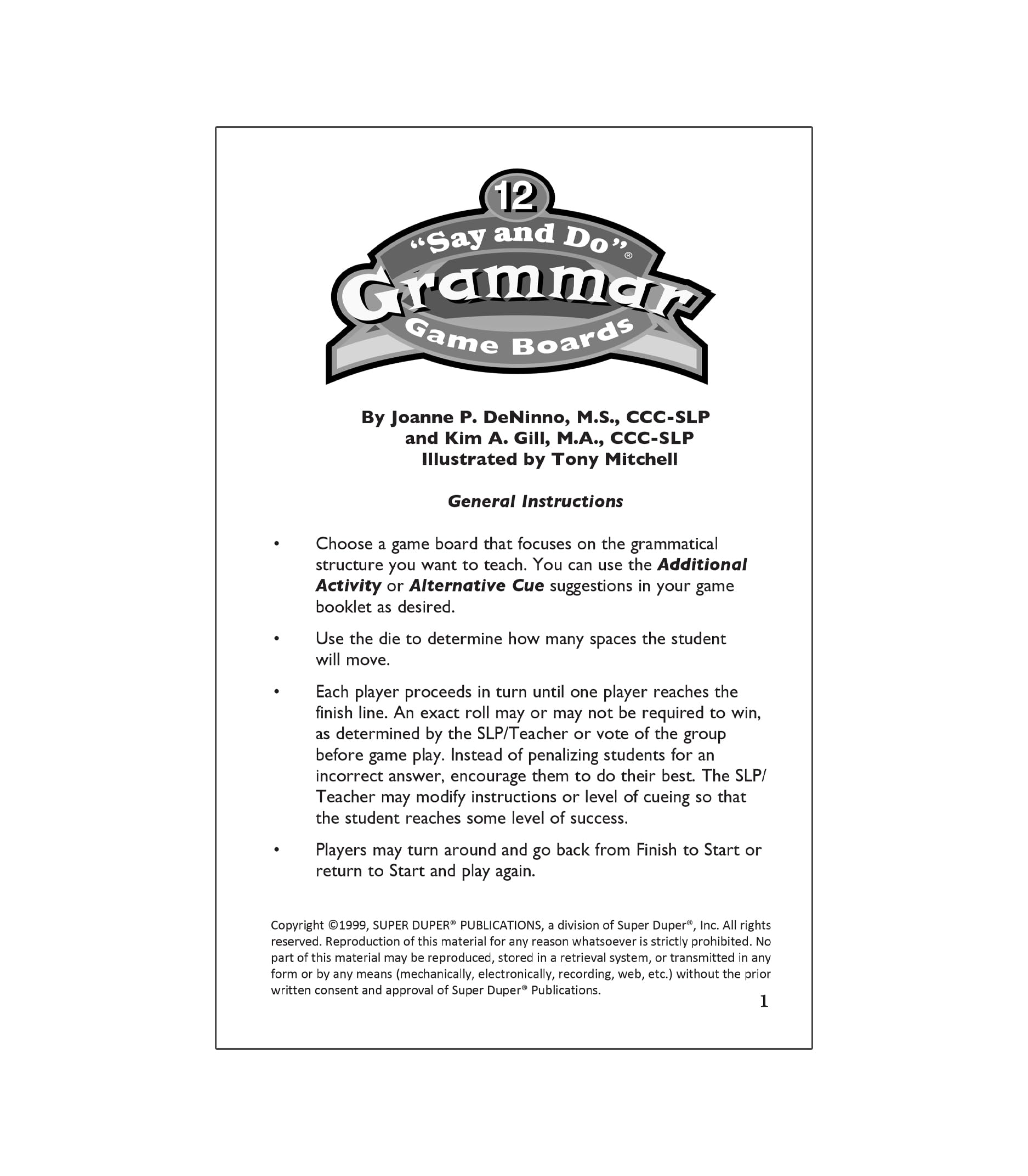 Super Duper Publications | Say and Do® Grammar Games for Kids | Fun Educational Learning Activities | Classroom & Homeschool Teaching Resource