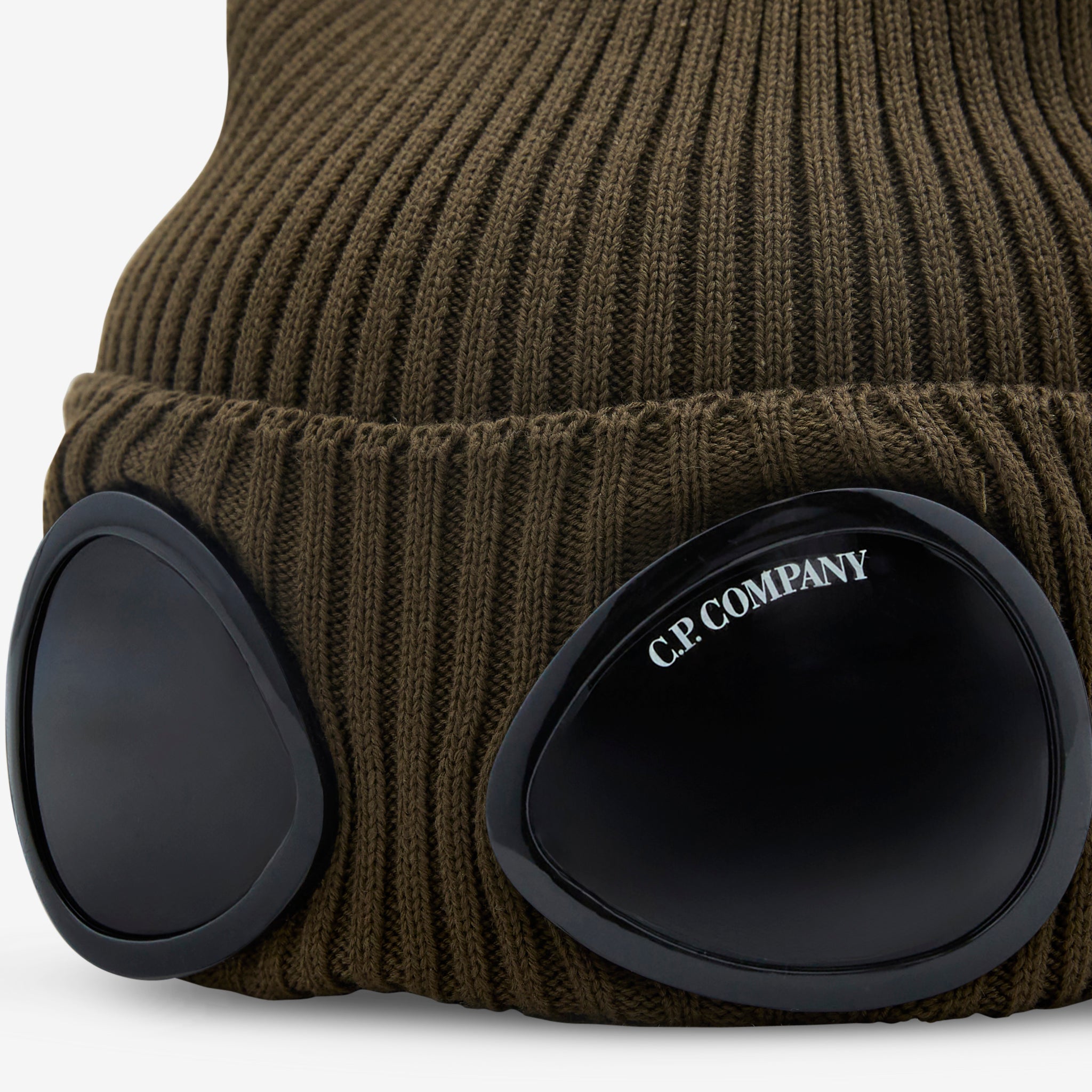 Cotton Goggle Beanie Ivy Green - Warm Winter Knit Hat for Skiing, Snowboarding & Outdoor Activities