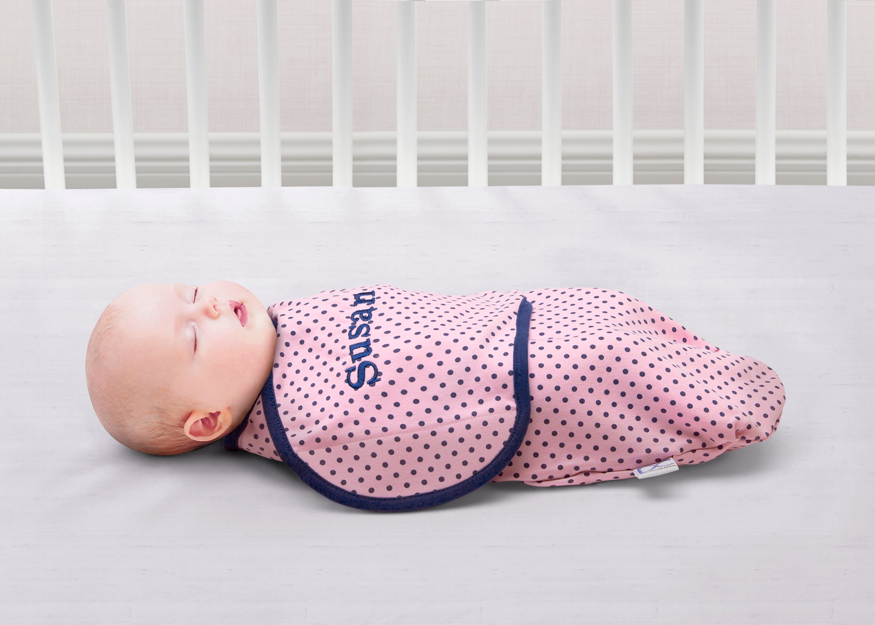 Personalized Little Lambs Adjustable Swaddle Wrap - 100% Cotton Baby Blanket for Newborns 0-3 Months (7-14 lbs) | Soft & Breathable for Comfortable Sleep, Perfect for Nursery, Travel & Photo Shoots