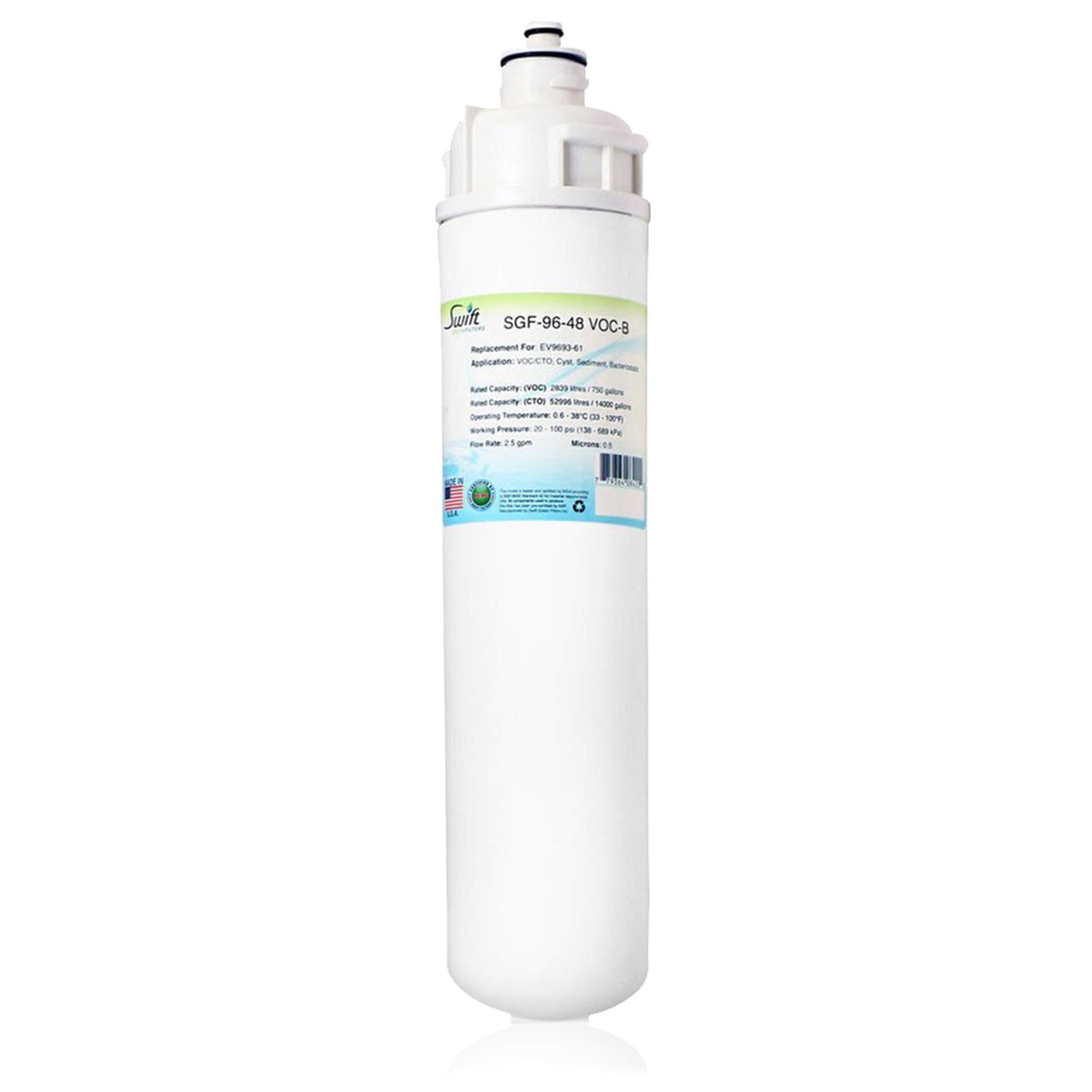 Swift Green Filters B SGF-96-48 VOC Water Filter Cartridge - 1 Pack, White - Removes Volatile Organic Compounds for Cleaner Drinking Water at Home or Office