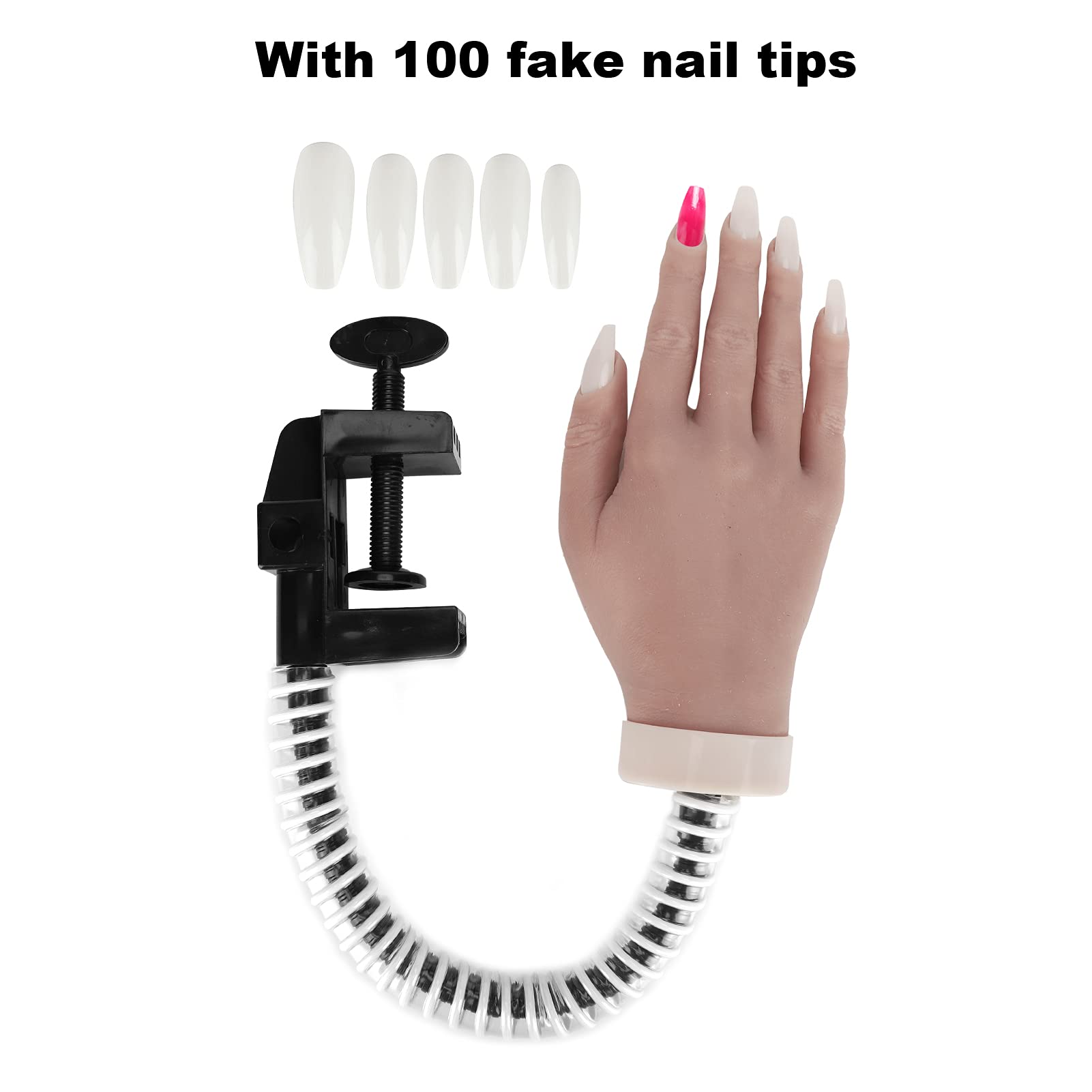 Professional Nail Art Practice Hand - Bendable, Stable Stand with High Simulation for Nail Technicians & Beginners | Perfect for Salon Training, Home Practice & Nail Art Design