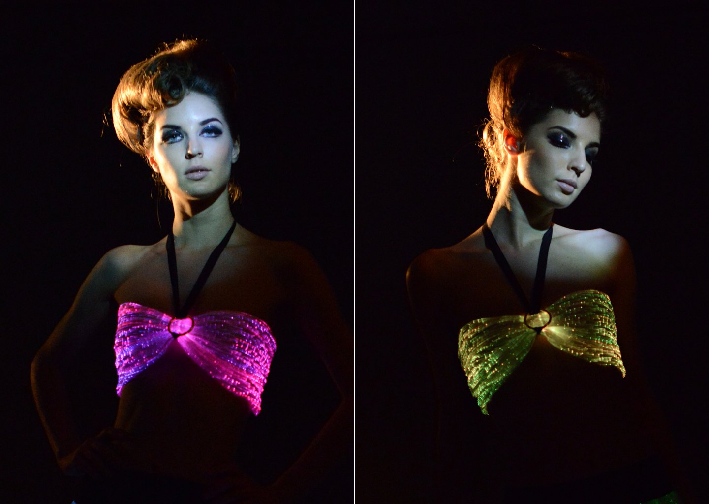 LED Light Up Backless Bra - Wireless Fiber Optic Dance Costume Top with Glow in Dark & Mobile App Control (XL, White) for Rave, EDM Festivals & Nightclub Performances