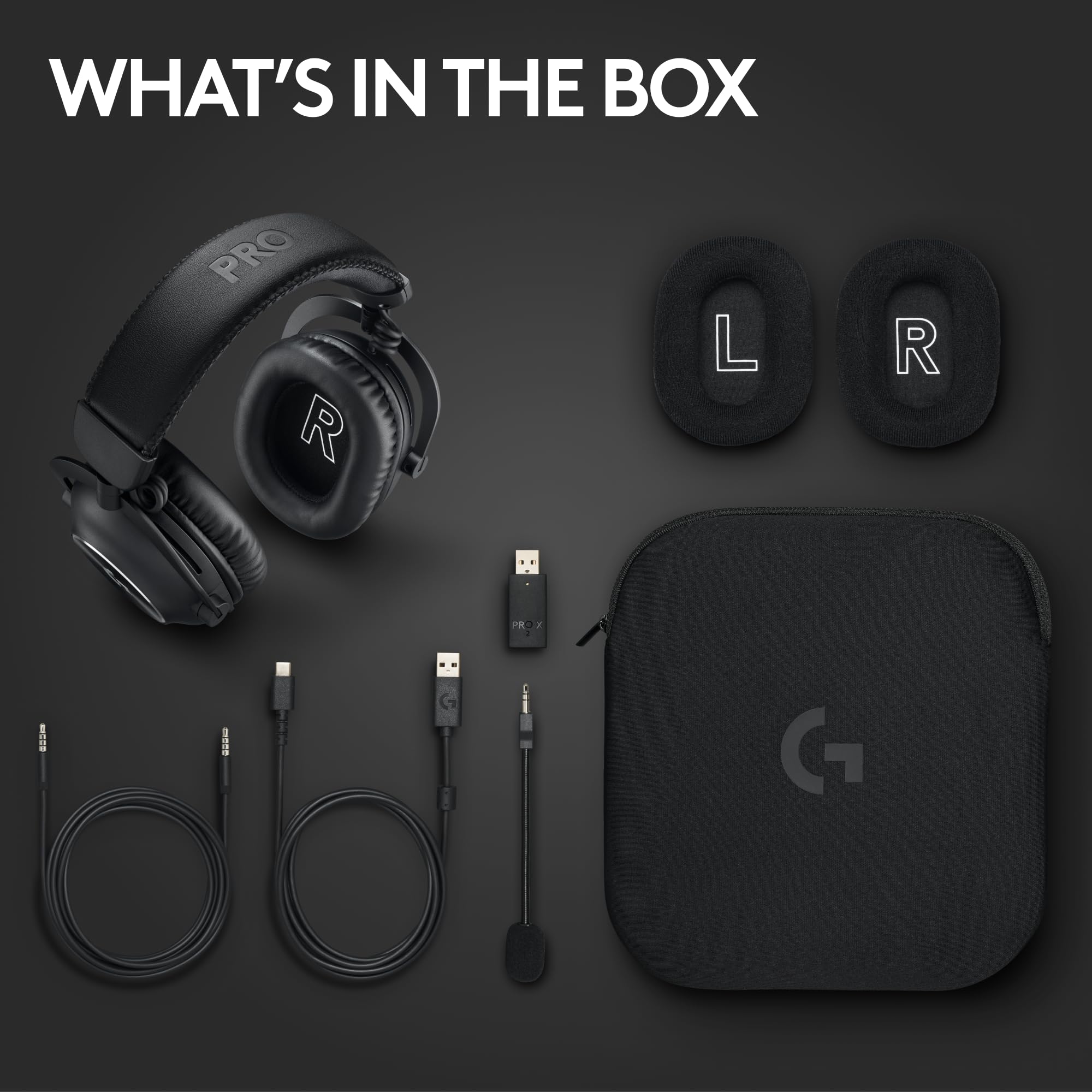 Logitech G PRO X 2 Lightspeed Wireless Gaming Headset with Detachable Mic - 50mm Graphene Drivers, DTS:X 2.0 7.1 Surround Sound - Bluetooth/USB/3.5mm Compatible with PC, PS5, PS4, Nintendo Switch - Black - Perfect for Competitive Gaming & Streaming