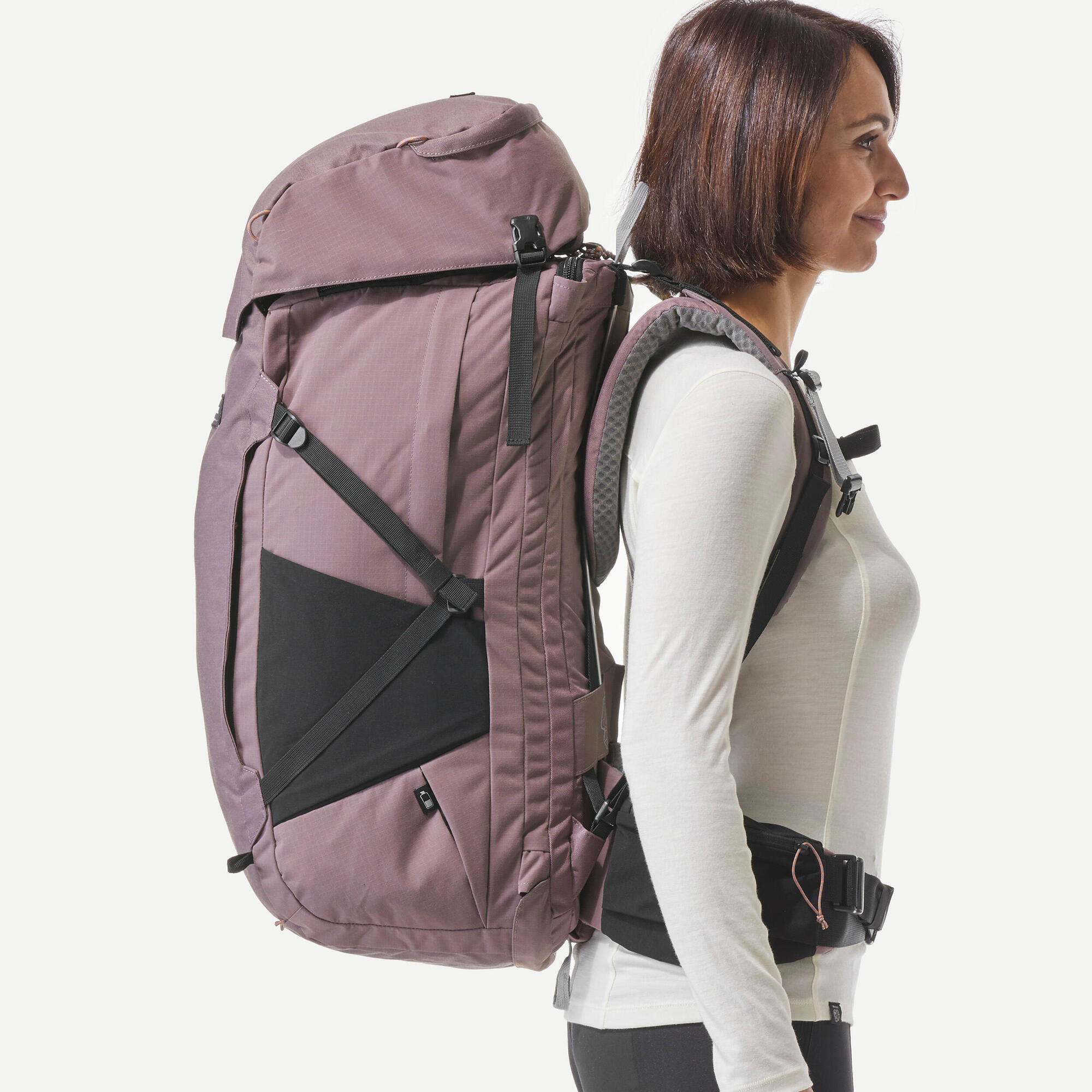 Forclaz Women's Travel 900 60+6L Hiking Backpack - Lightweight Waterproof Backpacking Pack for Outdoor Adventures & Travel