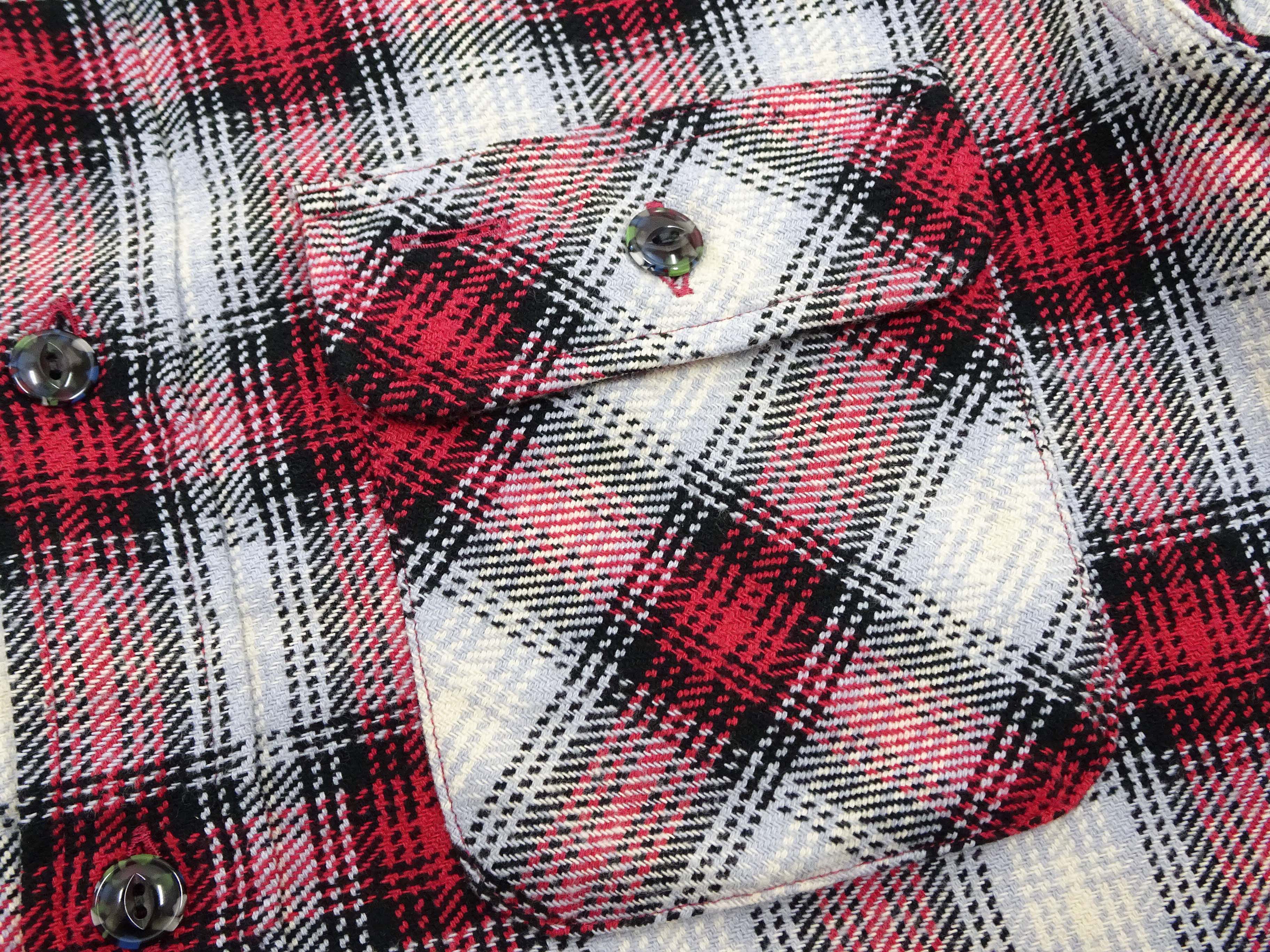 Men's Sugar Cane Plaid Long Sleeve Button-Up Shirt - Mediumweight Cotton Twill Work Shirt (SC29366) - Perfect for Casual Wear, Outdoor Activities and Office Work - Red
