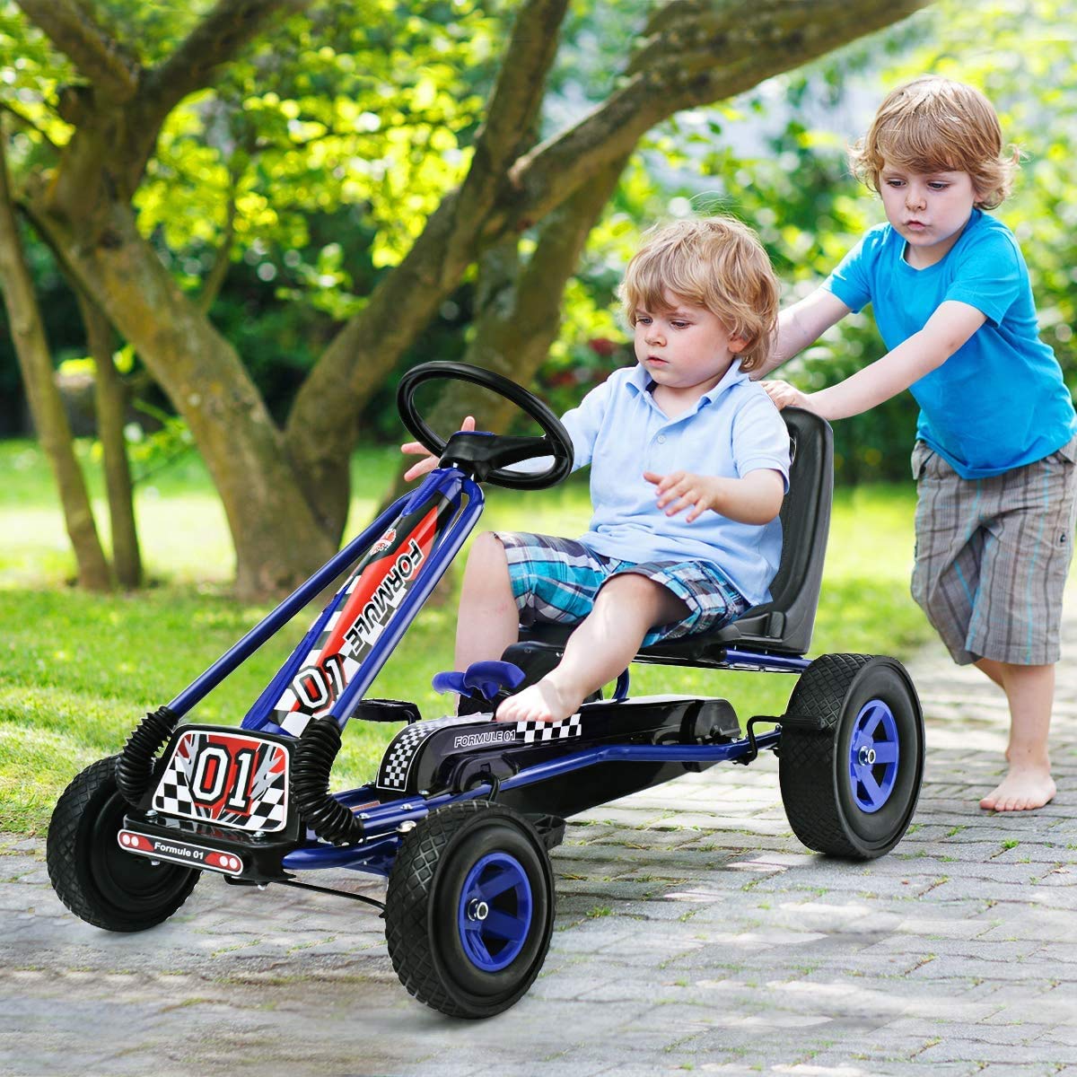 ARLIME Kids Pedal Go Kart - Ride On Toy Car for Boys & Girls Ages 3-8 Years | Forward/Reverse Motion, 3-Point Steering Wheel, Adjustable Ergonomic Seat | Perfect for Backyard Play, Birthday Gifts & Outdoor Family Fun