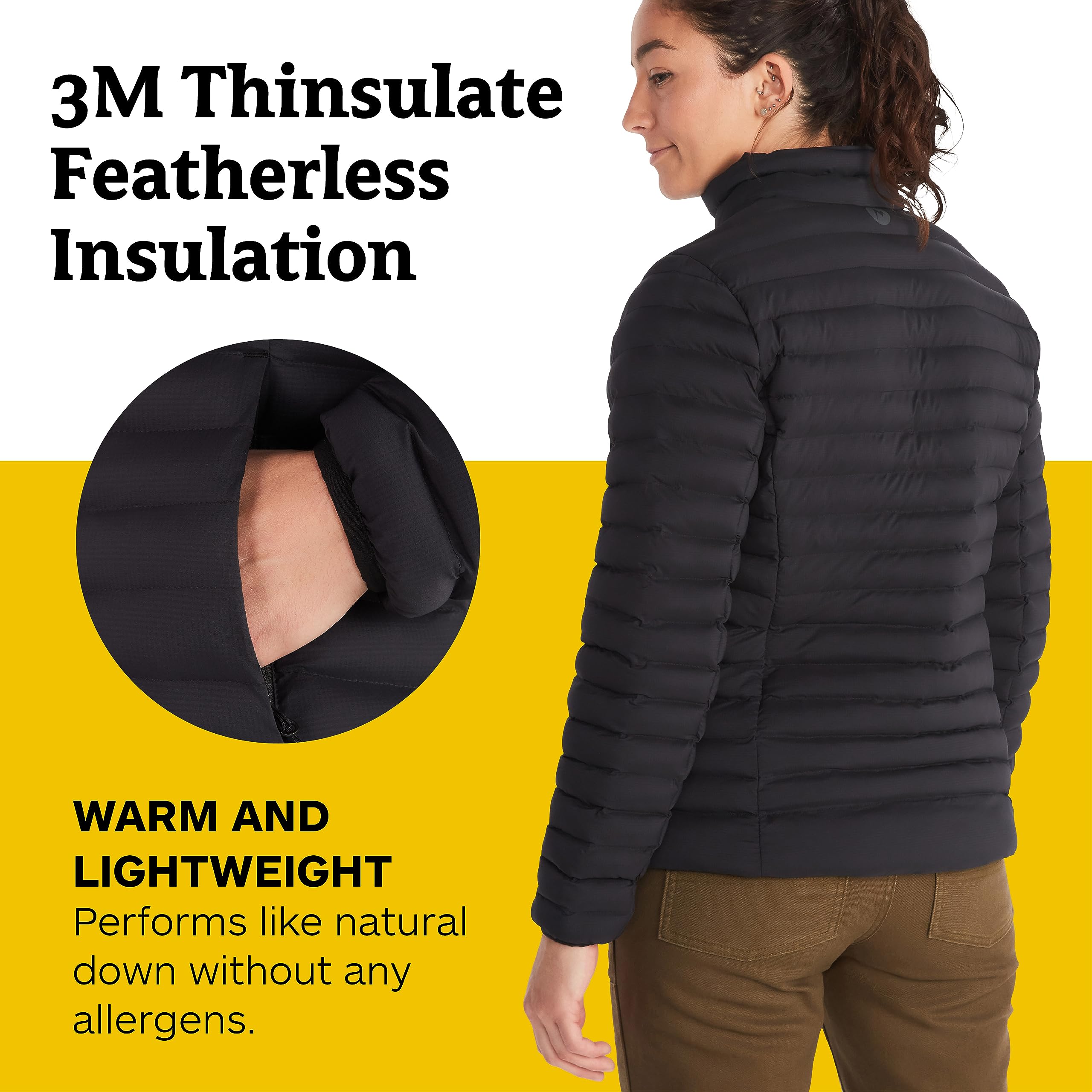MARMOT Women's Echo Featherless Jacket - Lightweight Packable Water-Resistant Winter Coat for Hiking, Travel & Outdoor Activities