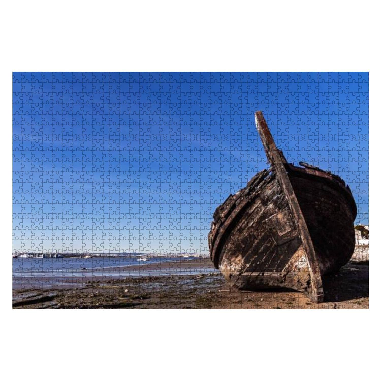 1000-Piece Wooden Jigsaw Puzzle - Traditional Tagus River Wooden Sailboat Scenic Burnt Art Puzzle for Adults & Kids | Educational Brain Teaser, Stress Relief Game | Perfect for Family Bonding, Classroom Activities & Relaxation
