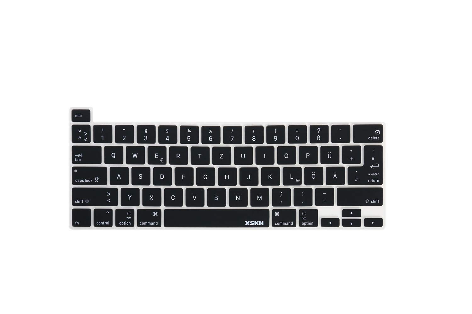 German Language Black Silicone Keyboard Cover for MacBook Pro 16
