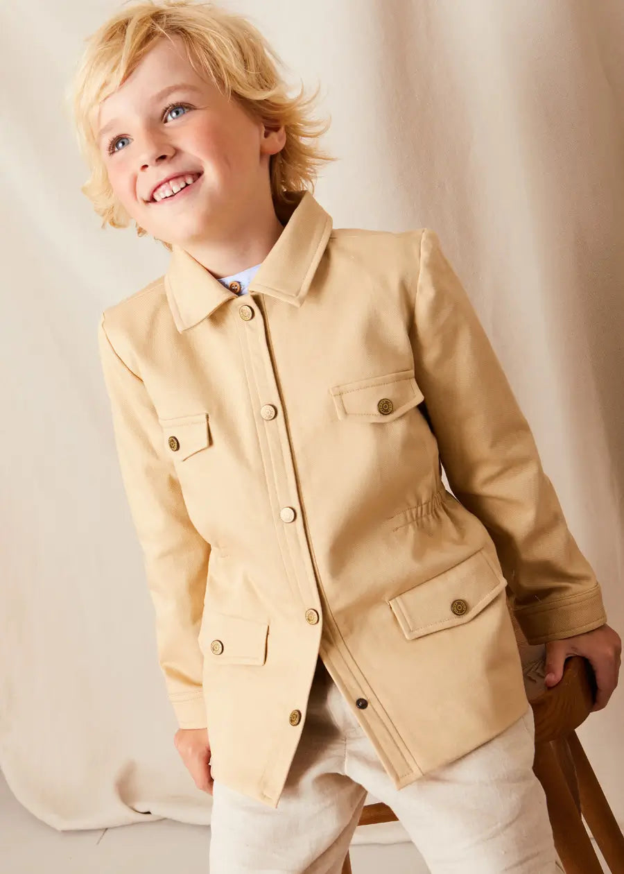 White Plain Pocket Detail Trousers for Kids (4-10 Years) - Comfortable Casual Pants for School, Play & Everyday Wear