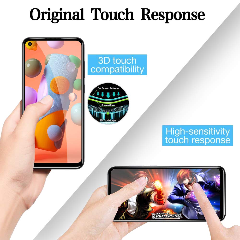 2 Pack Samsung Galaxy A11 Privacy Screen Protector - Full Coverage Anti-Spy Tempered Glass, Anti-Scratch & Case Friendly (Black) - Perfect for Privacy Protection in Public Places & Offices