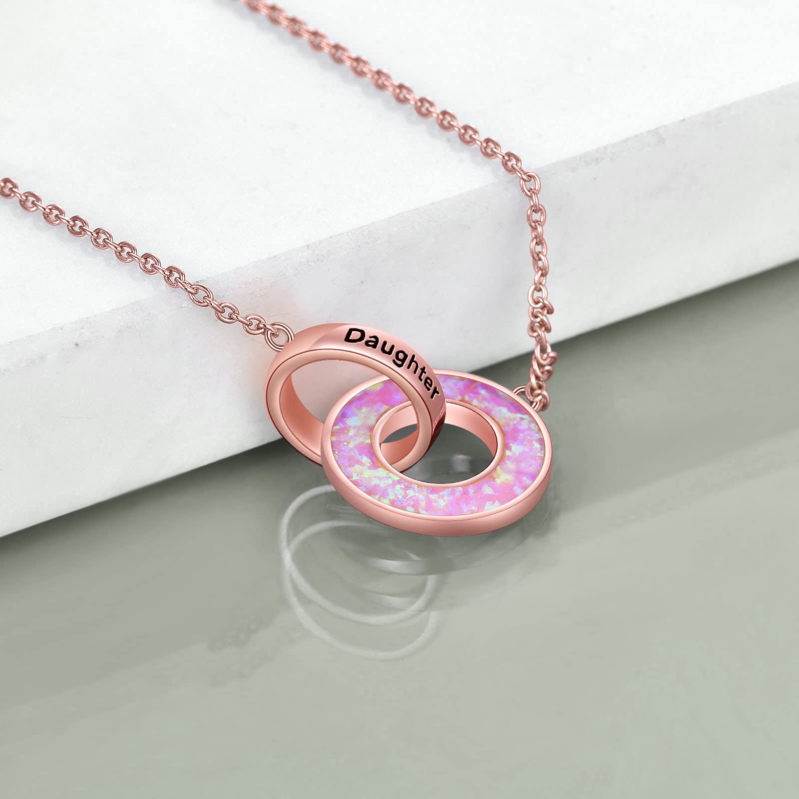925 Sterling Silver Opal Mother Daughter Necklace - Elegant Women's Jewelry Gift for Mom, Wife, Grandmother | Perfect for Birthday, Anniversary & Special Occasions