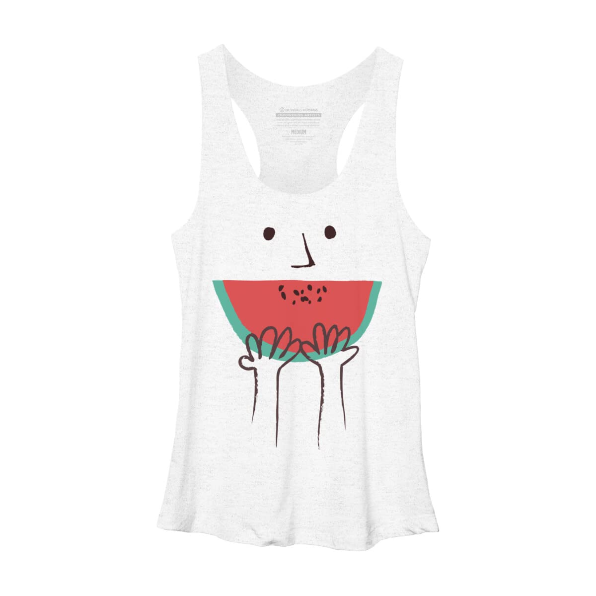 Design By Humans Women's Summer Smile Racerback Tank Top - Soft Breathable Casual Sleeveless Shirt for Yoga, Beach & Summer Outfits