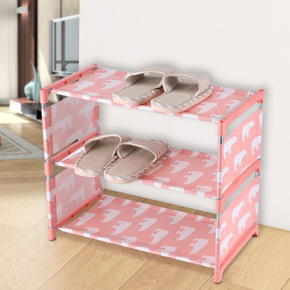 3-Tier Foldable Fabric Shoe Rack Storage Organizer - Space Saving Shoe Cabinet for Bedroom, Living Room, Bathroom & Hallway | Perfect for Small Spaces, Entryway Organization & Closet Storage
