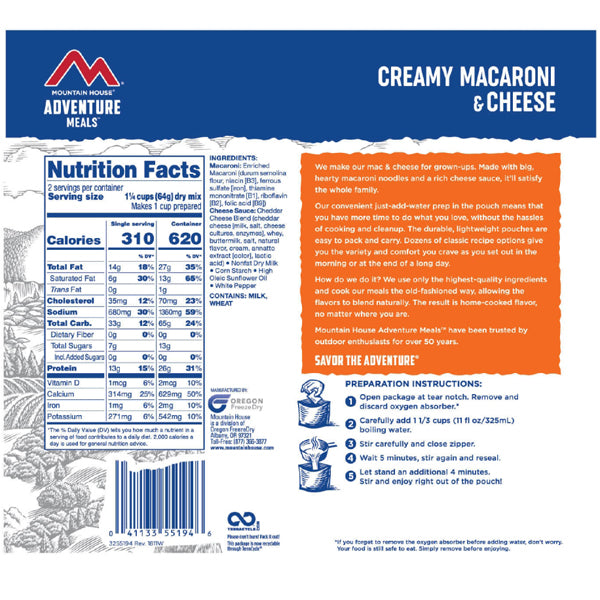 Delicious Creamy Macaroni & Cheese - 2 Servings Pasta Meal | Quick & Easy Dinner Idea for Busy Weeknights | Perfect Comfort Food for Family Meals & Potlucks