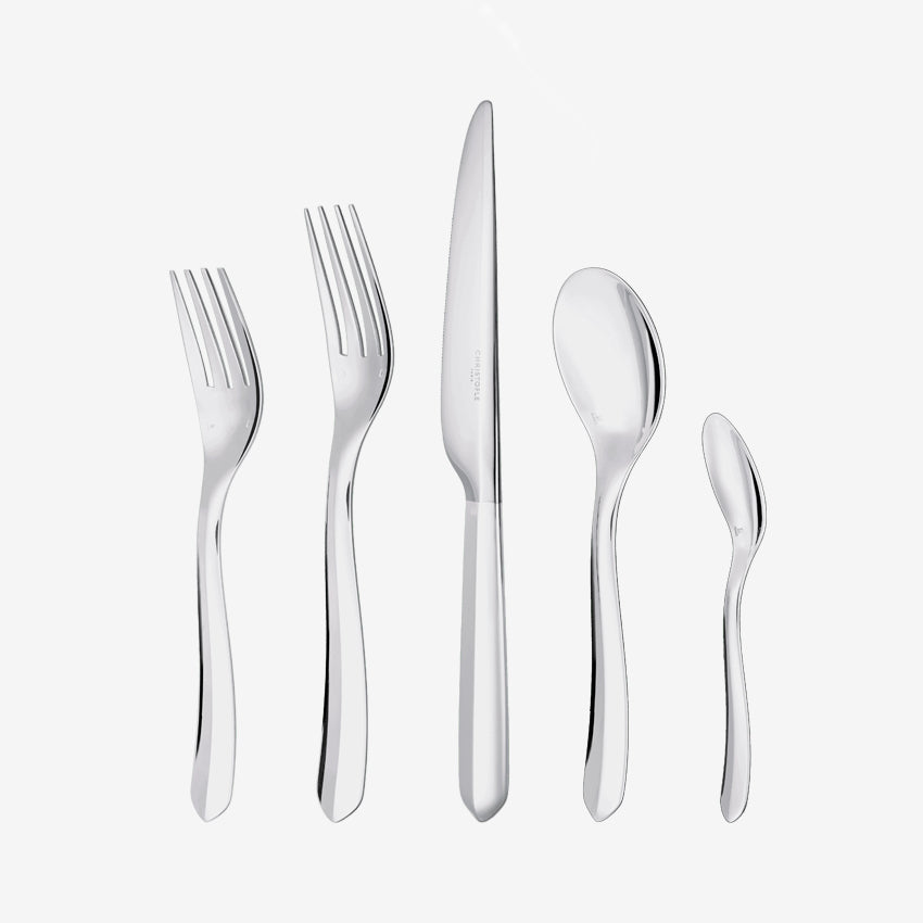 Christofle Silver Plated Flatware Set - 24-Piece Luxury Cutlery Set for Fine Dining & Special Occasions