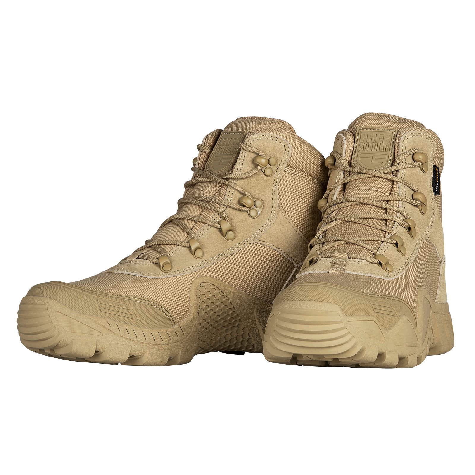 FREE SOLDIER Men's Waterproof Hiking Boots - Tactical Military Work Boots Lightweight Outdoor Shoes for Camping, Hunting & Trail Running