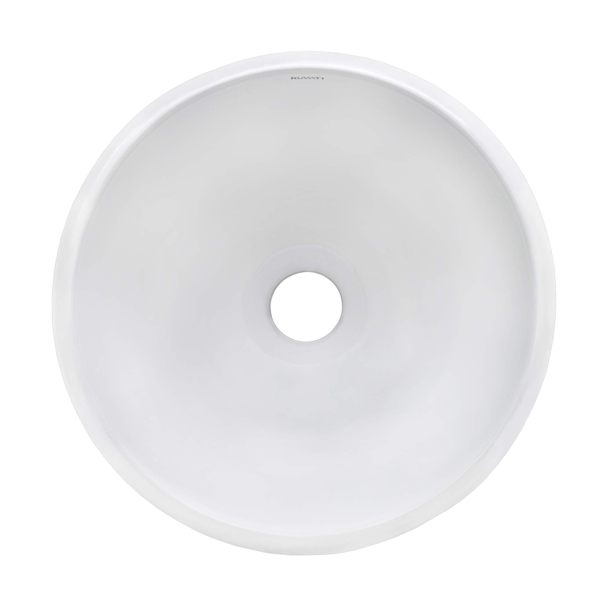 Ruvati 12 Inch White Porcelain Round Vessel Sink for Bathroom Vanity - RVB0312 | Above Counter Ceramic Sink for Modern & Elegant Bathroom Decor | Perfect for Small Spaces, Powder Rooms & Guest Baths