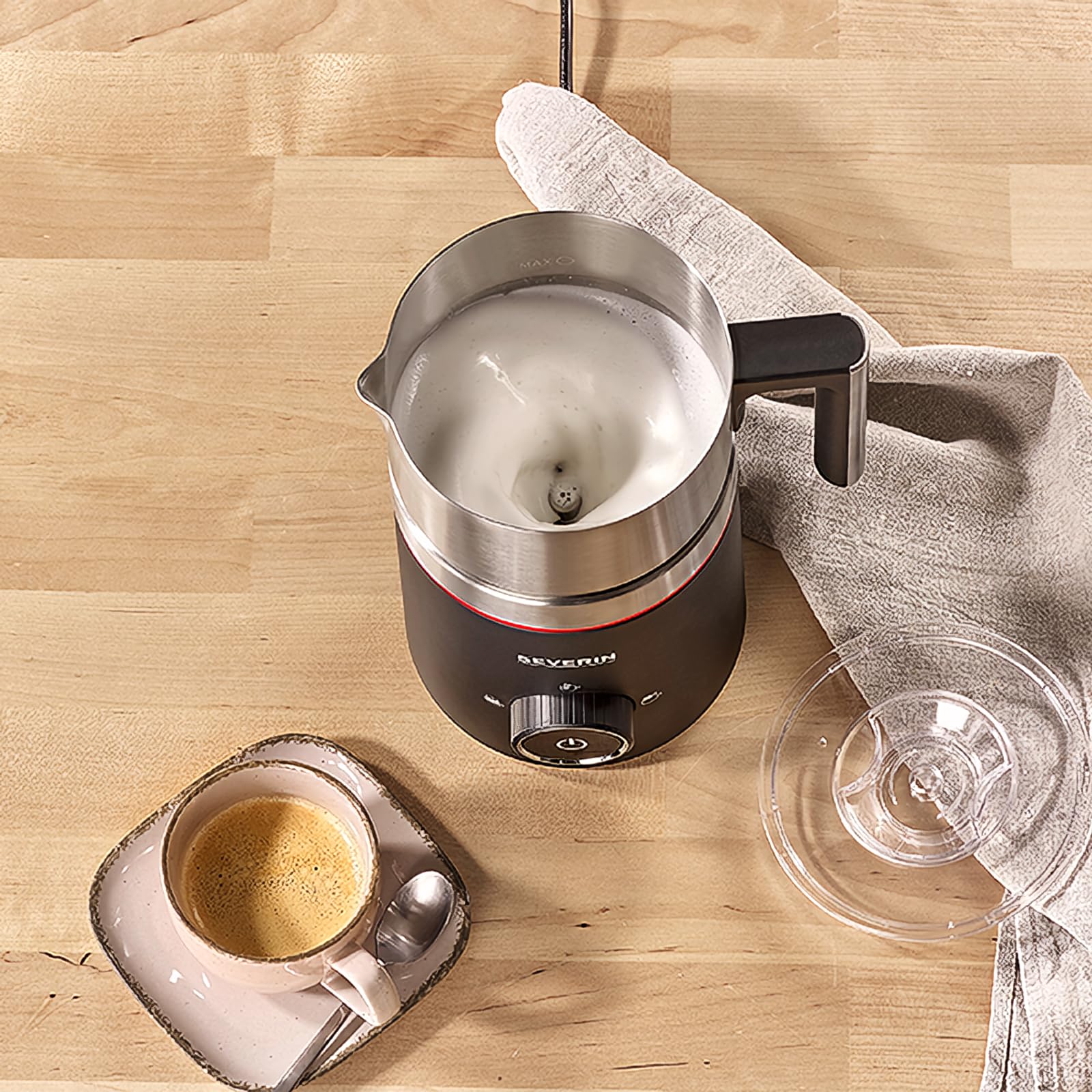 Handheld Milk Frother Electric Whisk - Orange | Portable Foam Maker for Coffee, Latte & Cappuccino | Perfect for Home, Office & Travel Use