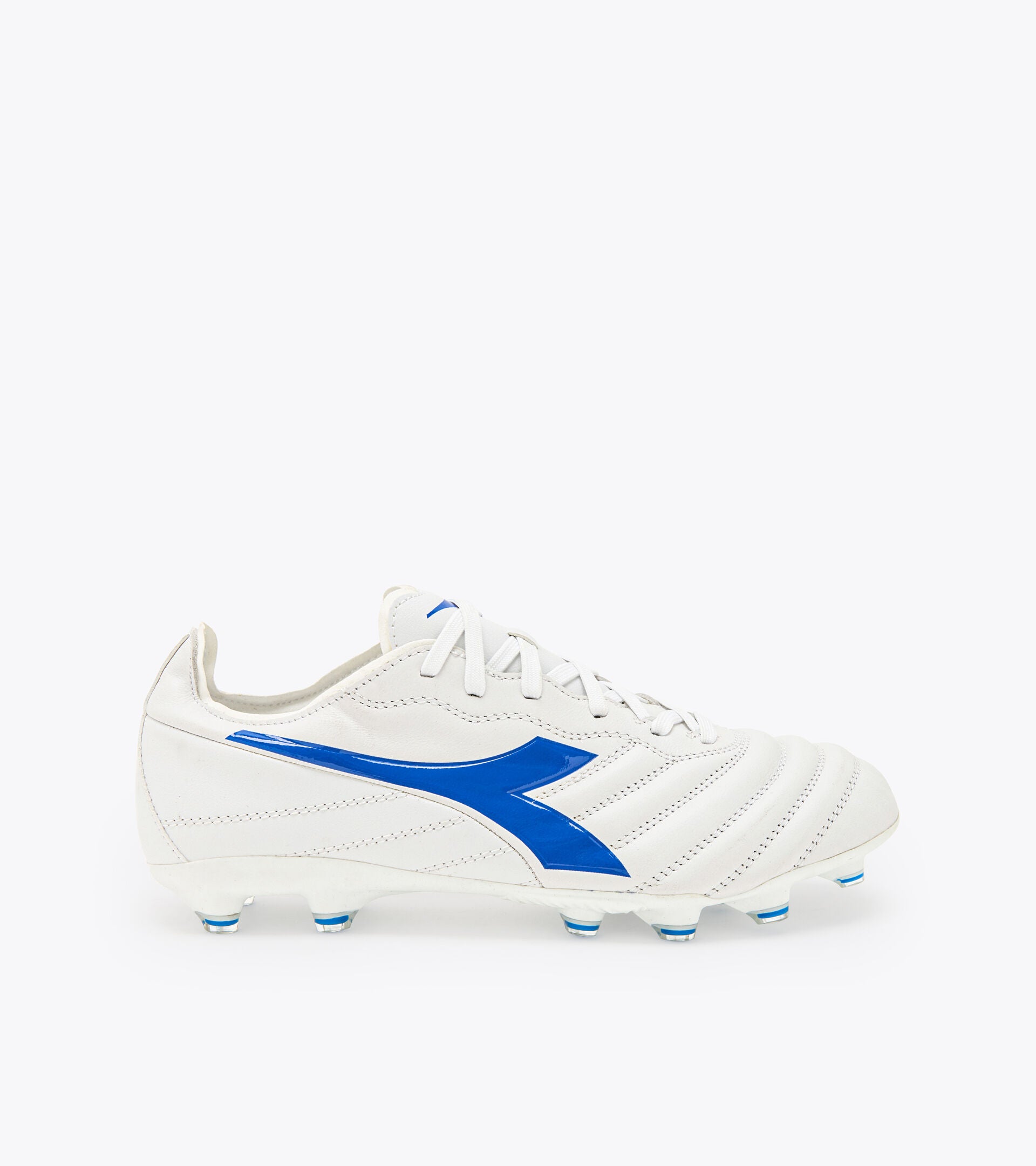 Diadora Brasil Elite 2 LT LP 12 Soccer Cleats - White & Royal Blue Football Shoes for Men | Perfect for Professional Matches & Training Sessions