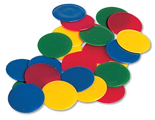 hand2mind Plastic Solid Bingo Chips - 200-Piece Math Counters Set for Kids | Counting Manipulatives, Game Tokens & Math Learning Tools | Perfect for Classroom Activities, Homeschooling & Family Game Nights