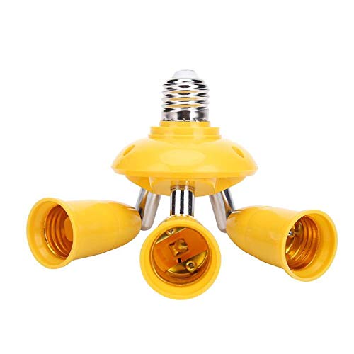 3-in-1 E27 to E27 Bulb Holder Socket Splitter - Adjustable LED Light Bulb Adapter for Lamps (Green) - Perfect for Home Lighting, DIY Projects & Decorative Fixtures