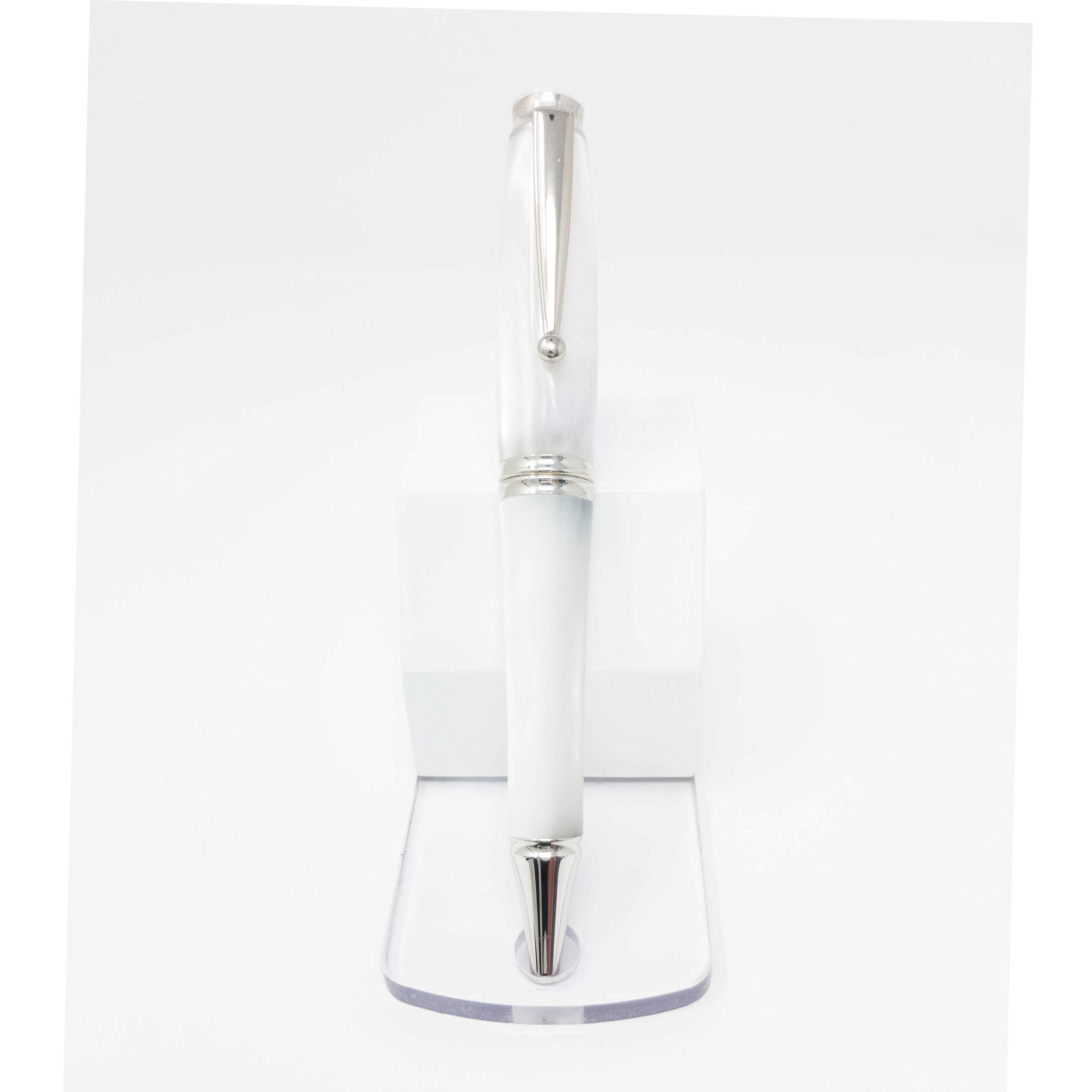 Signum - Nova Ballpoint Pen, White Pearl Finish, Handcrafted by Italian Artisans, High-Quality Brass Accents - Perfect for Business Gifts, Executive Writing & Luxury Collectibles