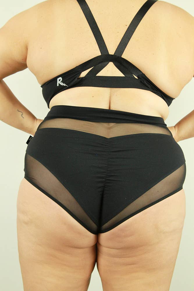 Maddox Super High Waist Shorts for Women - Black - Comfortable Stretchy Workout Yoga Running Shorts for Gym & Casual Wear