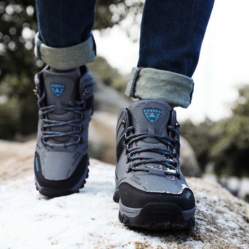 Premium High-Top Velvet Hiking Shoes for Women & Men - Waterproof Outdoor Trekking Boots for Trail Walking, Camping & Mountain Adventures
