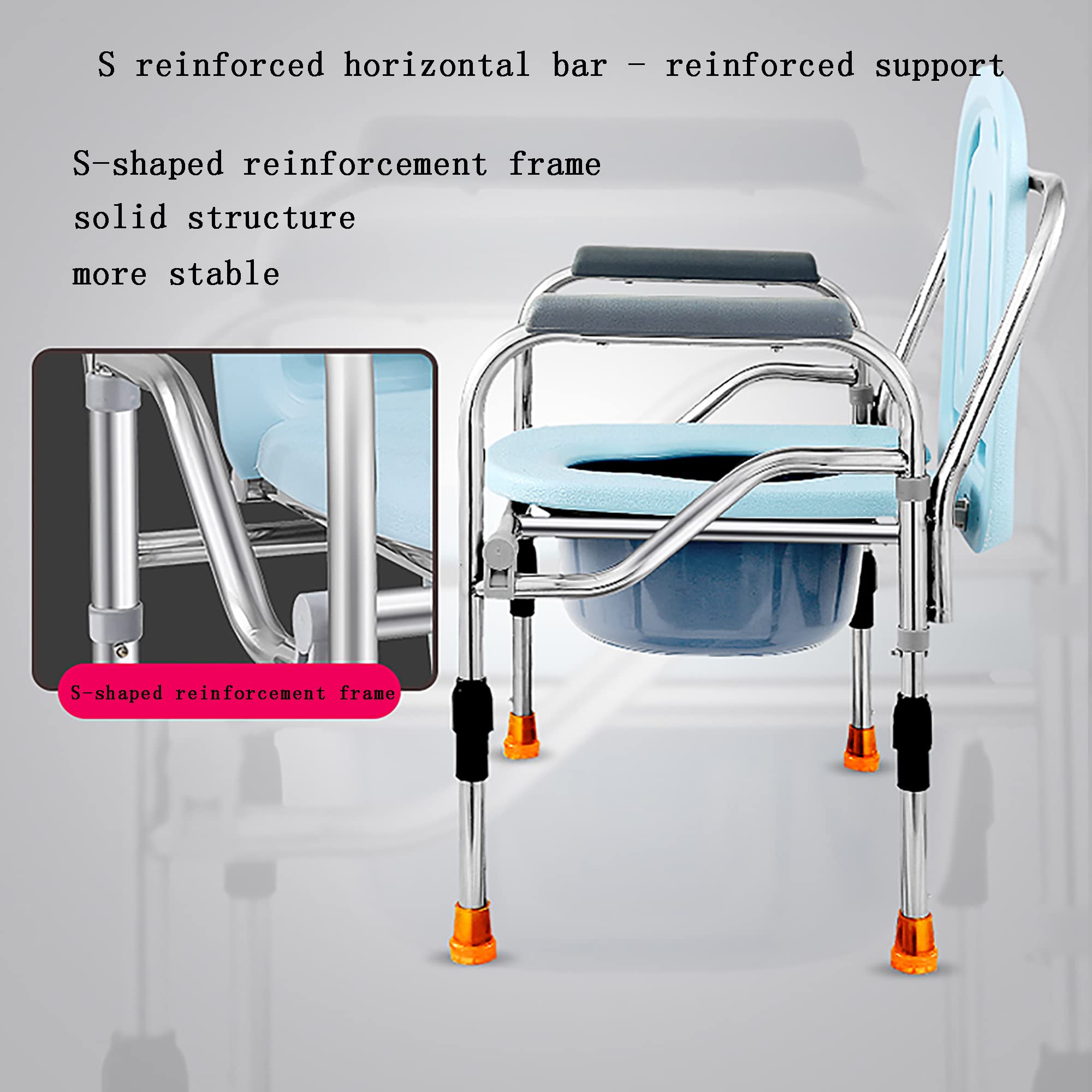 Portable Bedside Commode Chair for Adults - Adjustable Height Medical Toilet & Shower Chair for Elderly, Handicapped & Pregnant Women - Ideal for Home Care, Post-Surgery & Mobility Assistance