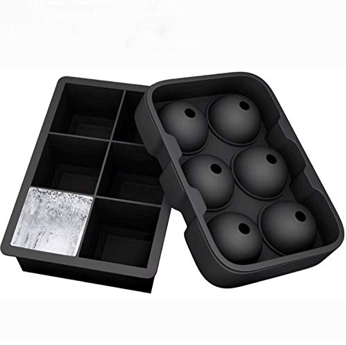 Premium Silicone Ice Cube Trays Set of 2 - Sphere Ice Ball Maker with Lid & Large Square Molds, BPA Free Reusable Ice Cube Maker for Cocktails, Whiskey, and Beverages - Perfect for Home Bars, Parties, and Gift Giving